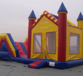 T8-105 Commercial Castle Bouncing House Dry Slide Kombinasi Rumah Bouncing Inflatable Premium