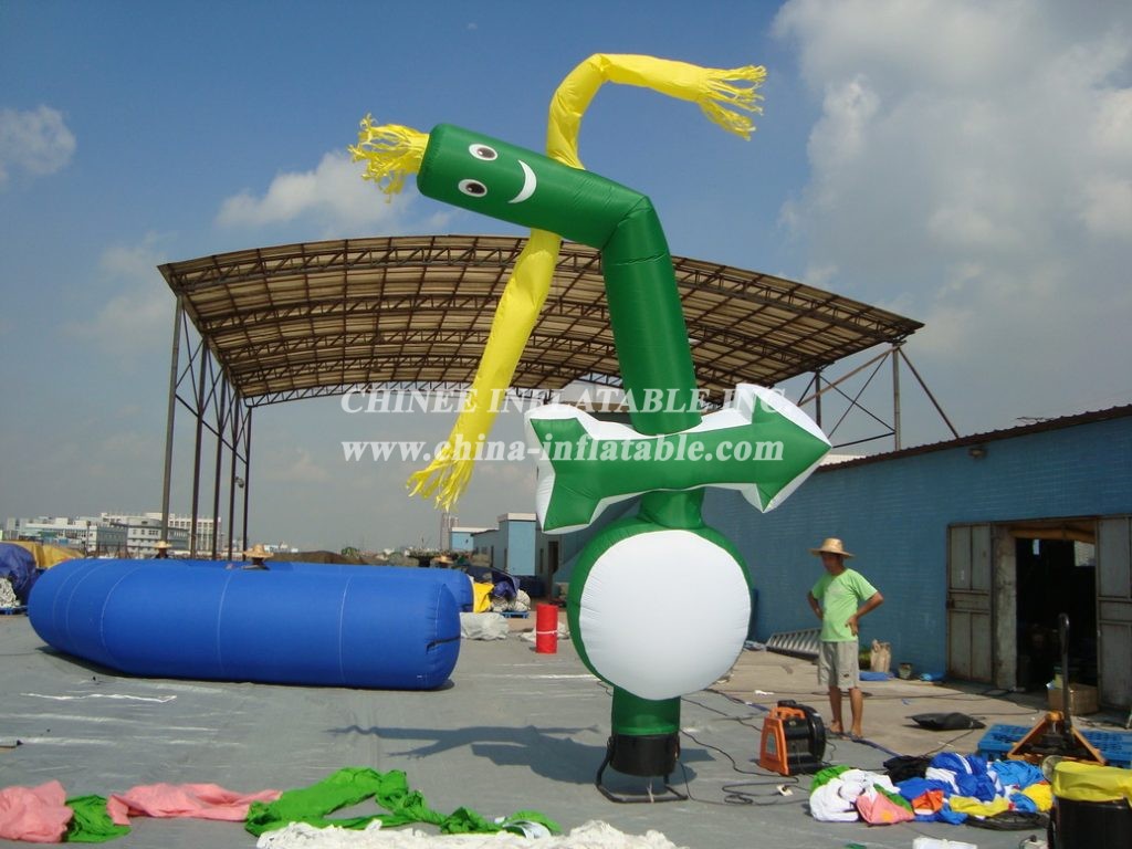 D2-52 Air Dancer Inflatable Green Tube Man For Advertising