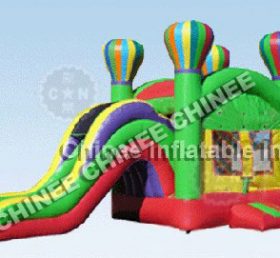 T5-169 Balon warna tiup slide kombinasi bouncing house