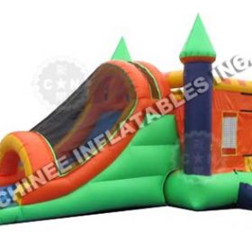 T5-197 Rumah bouncing kastil tiup dengan slide