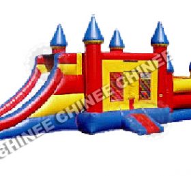 T5-224 Rumah bouncing kastil tiup dengan slide