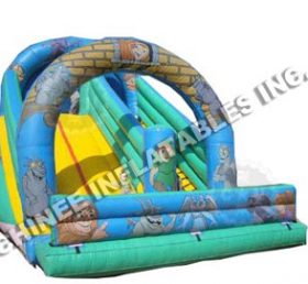 T8-567 Slide trampolin karton tiup komersial