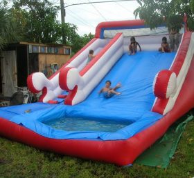 T8-581 Slide tiup raksasa outdoor dengan kolam renang untuk anak-anak dan orang dewasa