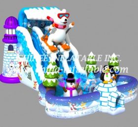 T8-1444 Bear Winter Snowman Dry Slide Natal Inflatable Slide
