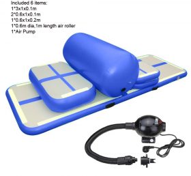 AT1-077 6 set (4 tikar + 1 rol + 1 pompa) peralatan kebugaran rumah tiup kit pelatihan bantalan udara/bantalan udara rumah tangga