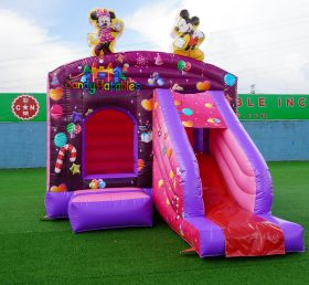 T2-1884B Disney Mickey dan Minnie Inflatable Trampolin Slide