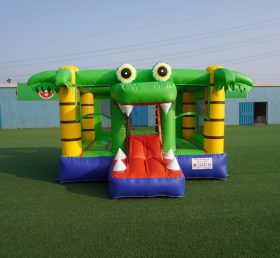 T2-3503 Kombinasi trampolin tiup anak-anak dengan tema buaya