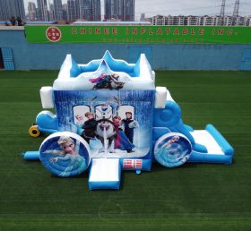 T5-002B Disney Freezed Carriage Combined Elsa Castle Jumping Slide