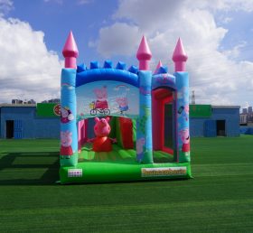 T5-1002D Pink Pig Girl Inflatable Castle Combo Slide Outdoor Children's Jumping Castle