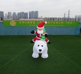 ID1-005 Santa Claus dan Beruang Kutub Dekorasi Inflatable Natal
