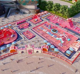 IS11-4006 Giant Pink Inflatable Area Water Theme Park