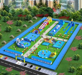 IS11-4001 Area Inflatable Maksimum Taman Hiburan Inflatable Taman Bermain Luar Ruangan