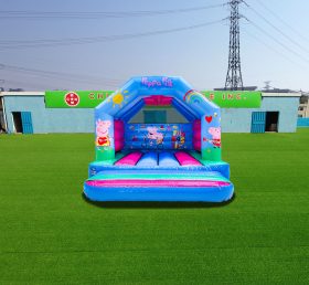 T2-4016 12X12Ft Blue Pink Pig Girl Bouncing House