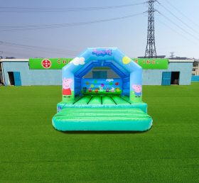 T2-4017 12X12Ft Green Pink Pig Girl Bouncing House