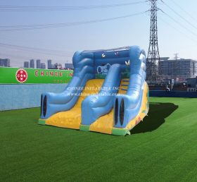 T8-688 Blue Elephant Inflated Child Dry Slide