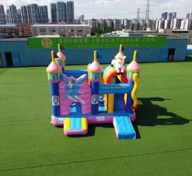 T2-4093 Wonderland Unicorn Inflatable Slide Castle