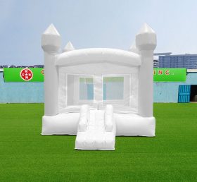 T2-3560 Kastil tiup pernikahan putih dengan slide