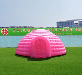 Tent1-4257 Kubah tiup merah muda raksasa