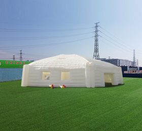 Tent1-4463 Yurt tiup heksagonal putih besar untuk kegiatan olahraga dan pesta