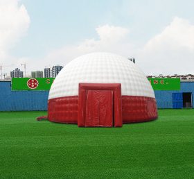 Tent1-4672 Tenda kubah merah dan putih untuk pameran besar