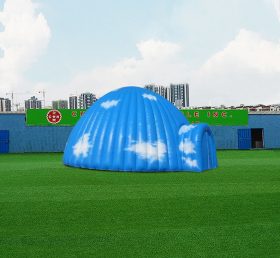 Tent1-4687 Blue Sky Cloud Print Custom Ice House