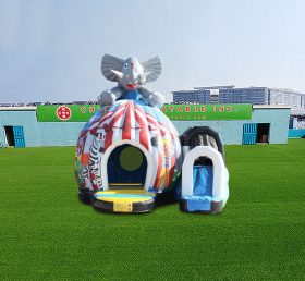 T2-4546 Elephant Circus Inflatable Slide Castle