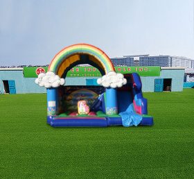 T2-4560 Rainbow Unicorn Inflatable Slide Castle