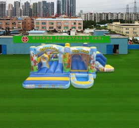 T2-4572 Teletubbies Inflatable Castle dengan Ball Pool dan Slide