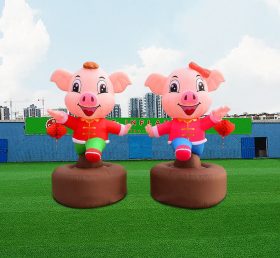 S4-592 Patung babi tiup maskot tiup raksasa kartun binatang menari pesta/acara dekorasi babi