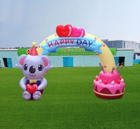 Arch2-458 Inflatable Kue Ulang Tahun Lengkungan Aktivitas Anak Perlengkapan Pesta Dekorasi