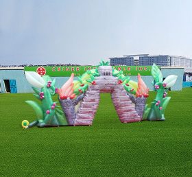 S4-712 Inflatable dekorasi luar ruangan dinding latar belakang tiup dengan tanaman