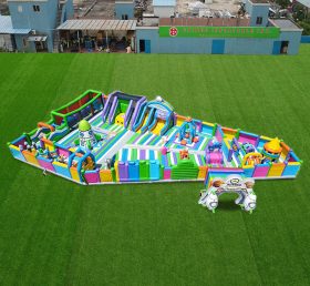 GF2-127 Taman bermain tiup besar poligon warna-warni yang disesuaikan kastil lompat tiup