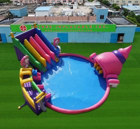 Pool2-826 Taman air unicorn tiup dengan kolam renang