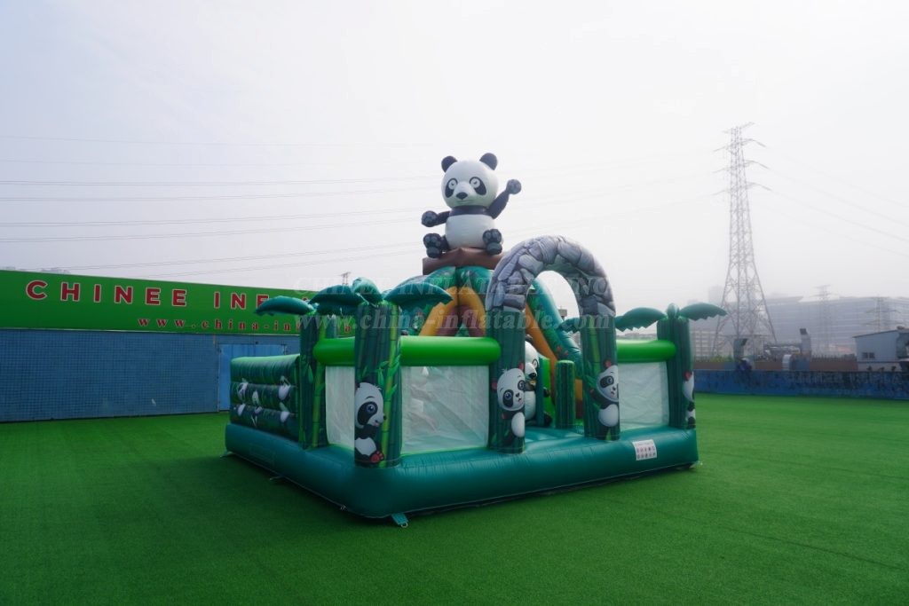 T2-4103E Panda Theme Bouncy Castle With Slide
